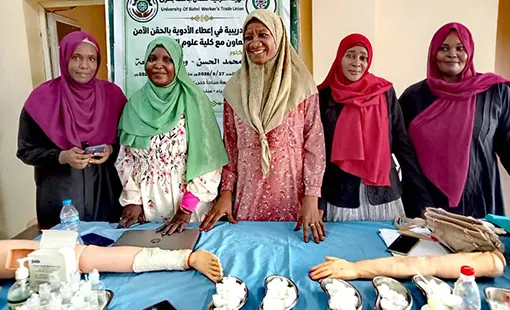 الهيئة الفرعية لعمال جامعة بحري تعزز مهارات منسوبيها بدورة في الحقن الآمن وتعلن عن برامج تدريبية متخصصة